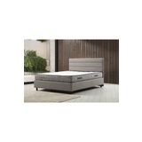 Minar Motya Baza Baslik 140*200 Yatak Set-Acik Gri