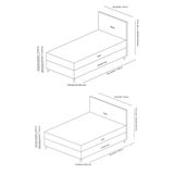 Minar Motya Bazali Karyola - Acik Gri 120X200