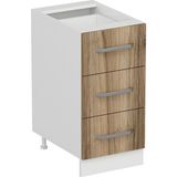 Minar Mutfak Alt Modül 3Ç Nray 40Cm Dolap Beyaz/Dore - D1