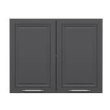 Minar Mutfak Modul Ust 2Dk1r 90Cm Dolap Beyaz Mebran C Antrasit