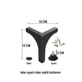 Minart Metal Mobilya Ayak 15cm Mobilya, Dolap, Koltuk, Kanepe, Tv Ünitesi Ayağı Ayarlanabilir