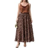 Minası Butik ÇİÇEK DESENLİ ETEK Siyah S