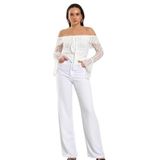 Minası Butik KAYIK YAKA ASİMETRİK BLUZ (beyaz, 38)