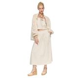 Minası Butik LAMANTE DANTEL NUDE OVERSİZE CEKET (KUM, STANDART)