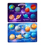 Minçu Toys Eğitici Ahşap Bul Tak ,İngilizce Anlamlı ,Gezegenler,Uzay,+Zeka Geliştirici Oyuncak
