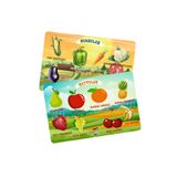Minçu Toys Eğitici Ahşap Bul Tak ,İngilizce Anlamlı ,Sebze,Meyve,+Zeka Geliştirici Oyuncak