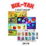 Minçu Toys Eğitici Ahşap Bul Tak Oyuncağı ,İngilizce anlam,4'lü Set+Zeka Geliştirici Oyuncak