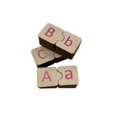 Mind of Toys Pembe, Türkçe Alfabe Eşleme, 29 Harf, Ahşap Alfabe Puzzle, Montessori Büyük Küçük Harf Bulmaca Oyunu