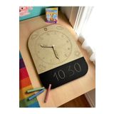 Mind of Toys Zaman Kaşifi, Analog Saat Öğrenimi, Kara Tahtalı Yüzey, Montessori Ahşap Saat Öğrenim Oyuncağı