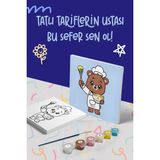 Mind & Play Şef Ayı Temalı Çocuk Tuval Boyama Seti | Tuval + 6 Renk Akrilik Boya + Fırça