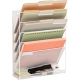 Mind Reader Magstack-Wht File 4 Cepli Dikey Masa Düzenleyici, Banyo, Ofis, Giriş Yolu Için Duvara Monte Gazete ve Dergi Rafı, 12,75 (U) x 4,25 (G) x 16 (Y) Inç, Beyaz 6 Comp - 41 Delft Blue