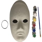 Mindarea Maske Boyama Seti Karton Maske Yüz Boyama 6 Boya 1 Fırça