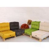 Minder Poffi Sirtli Yer Ve Palet Gri 60X80