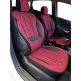 Minderland Axiom Comfort Serisi - Ford Tourneo Courier ile Uyumlu Koltuk Kılıfı, Keten-Deri / Bordo