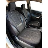 Minderland Axiom Comfort Serisi - Renault Espace ile Uyumlu Koltuk Kılıfı, Keten-Deri / Siyah