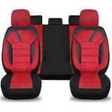 Minderland K2 - Ford Tourneo Courier ile Uyumlu Koltuk Kılıfı, Tam Takım/tay Tüyü/kırmızı-Siyah - Kırmızı - Siyah