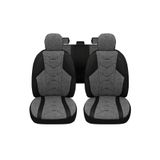 Minderland Verita Elegance Serisi - Fiat Fiorino ile uyumlu Koltuk Kılıfı, Keten-Deri / Gri