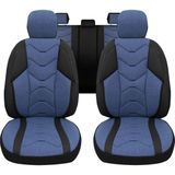 Minderland Verita Elegance Serisi - Fiat Fiorino ile Uyumlu Koltuk Kılıfı, Keten-Deri / Mavi - VEE2405