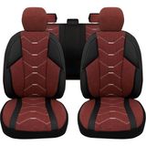 Minderland Verita Elegance Serisi - Ford Tourneo Courier ile Uyumlu Koltuk Kılıfı, Keten-Deri / Bordo - VEE2715