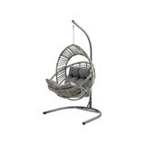 Minderli Oval Lounge Açık Kahve Rattan Bahçe Koltuğu, Rahat Dış Mekan Kullanımı