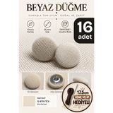 Minderra 16 Adet İğneli İpli Minder,Kırlent,Rattan,Koltuk,Puf, Sandalye,Kıyafet,Yastık Düğmesi Yönsüz Renk No: 1