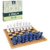 Mindful Classics Dikkatli Klasikler, Satranç Dama Tahta Oyun Seti, Bambu Ahşap Kutulu Aile Masa Oyunları Çevre Dostu Hediye, 8 Yaş ve üzeri Çocuklar için