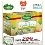 Mindivan Nane Limon Aromalı Zencefilli Karışık Bitki Çayı