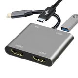 Mindorlen Monitör için USB C HDMI VGA Adaptörü, USBC Dizüstü Bilgisayar Bağlantı İstasyonu Çift Monitör Dongle MacBook, USB-C Hub Powered Mac, Hızlı Şarj Chromebook ile USB C Adaptör Kablosu, Tip C Dock