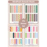 Mindpad 4’lü Botanik Washi Bant Sticker Seti – Dekoratif Washi Bant Görünümlü Çıkartmalar – Ajanda, Defter, Scrapbook, Bullet Journal ve Planlayıcı Süsleme Etiketleri
