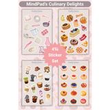 Mindpad 4'lü Culinary Delights Sticker Seti – Mutfak, Tatlı ve Kahve Temalı Dekoratif Stickerlar, Ajanda, Scrapbook, Günlük, Planlayıcı, Bullet Journal, Not Defteri