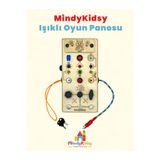 MindyKidsy Çocuklar İçin Eğitici Ahşap Montessori Işıklı Civatalı Vidalı Oyun Panosu - Zeka Geliştirici Oyuncak