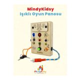 MindyKidsy Çocuklar İçin Eğitici Ahşap Montessori Mini Işıklı Oyun Panosu - Zeka Geliştirici Oyuncak