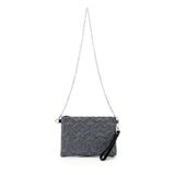 minebag Dikişli Clutch Star Kadın Yıldız Çanta Simli Antrasit
