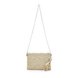 minebag Yıldız Dikişli Clutch Star Kadın Çanta Simli Gold