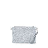 minebag Yıldız Dikişli Clutch Star Kadın Çanta Simli Gümüş