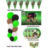 Minecraft 16 Kişilik Doğum Günü Parti Malzemeleri Süsleri Partymix