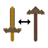 Minecraft 2'si 1 Arada Kılıç ve Kazma, çocuklara uygun boyutta canlandırma oyunlarına yönelik 2'si 1 arada dönüşebilen oyuncak ve kostümler, JKC15