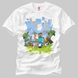 Minecraft Adventure Erkek Tişört - L - Beyaz