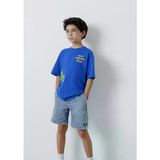 MINECRAFT BASKILI TİŞÖRT Saks Mavi Erkek Çocuk T-Shirt M6610495-70896