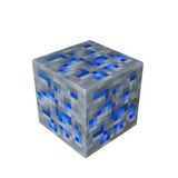 Minecraft Cevheri Taşınabilir Şarjlı Pilli Led Gece Lambası (Mavi-Siyah)