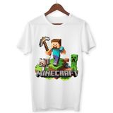 Mınecraft Çocuk Yetişkin Beyaz T-Shirt Unisex Çocuk Tişört - 0 Beyaz - XS