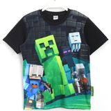 Minecraft Creeper 3D Baskılı Erkek Çocuk Kısa Kollu T-Shirt 5 - 13 Yaş Siyah - 12 - 13 Yaş
