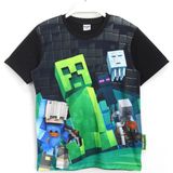 Minecraft Creeper 3D Baskılı Erkek Çocuk Kısa Kollu T-Shirt 5 - 13 Yaş Siyah - 7 - 8 Yaş