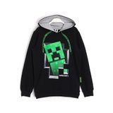 MINECRAFT Creeper Desenli Kapüşonlu Erkek Çocuk Hoodie 5 - 13 Yaş Siyah
