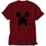 Minecraft Creeper Face Kırmızı Tişört - 3XL