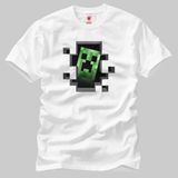 Minecraft Creeper Inside Erkek Tişört - XS - Beyaz