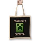 Minecraft Creeper Social Distancing Champion Bez Çanta Uzun Saplı - Açık Bej - 40 X 40