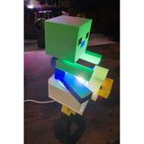 Minecraft Creeper Ve Tavuk Tasarımlı Gece Lambası
