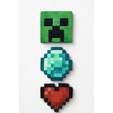 Minecraft Emoji Seti Mıknatıs 3lü Buzdolabı 3D Baskı