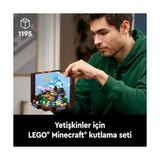 Minecraft Eşya Yapma Masası 21265 – Yetişkinler Için Yılbaşı Hediyesi Fikri, Steve, Alex, Iskelet, Cadı, Creeper, Köylü, Inek ve Domuz Mikro Figürleri Içeren Model Yapım Seti (1195 Parça) - standart